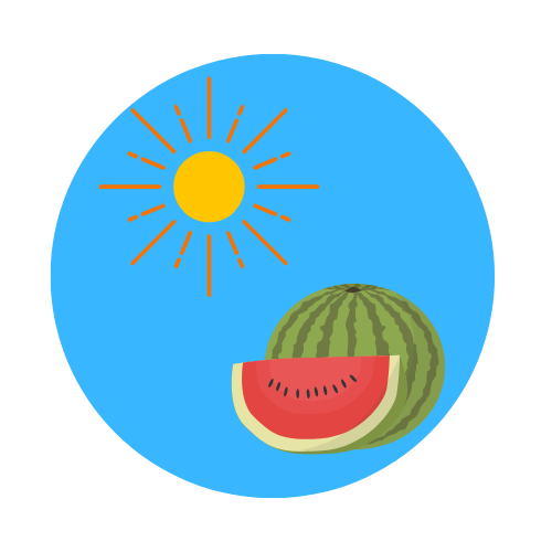 スイカマークのイラスト(8月の宝探しキャンペーン用)